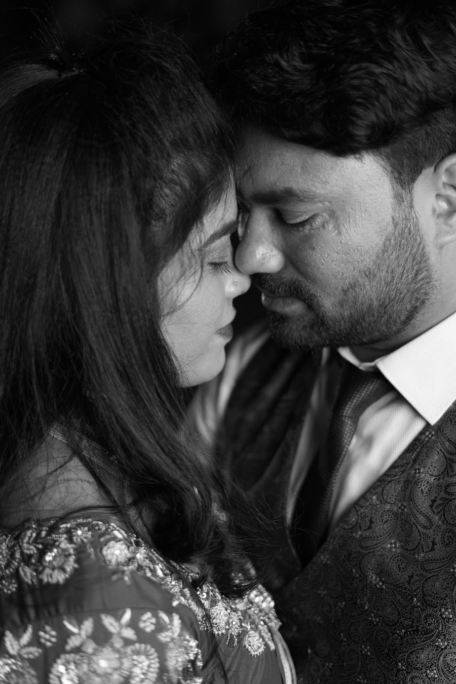 Intimate monochrome wedding photograph — wedding photography