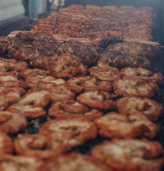 Delicious assortment of grilled meats at a traditional Argentinian asado barbecue.