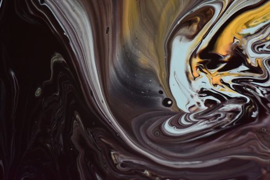 Vibrant abstract art with swirling dark and warm colors on canvas.
