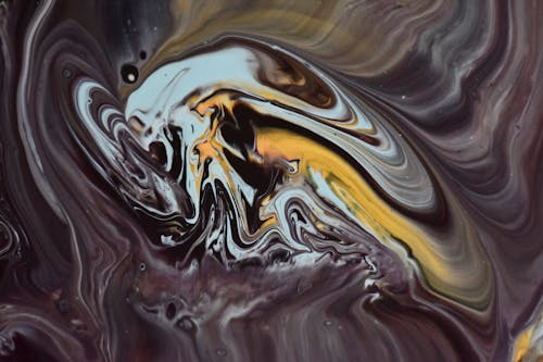 Free Yellow White and Black Abstract Painting Stock Photo