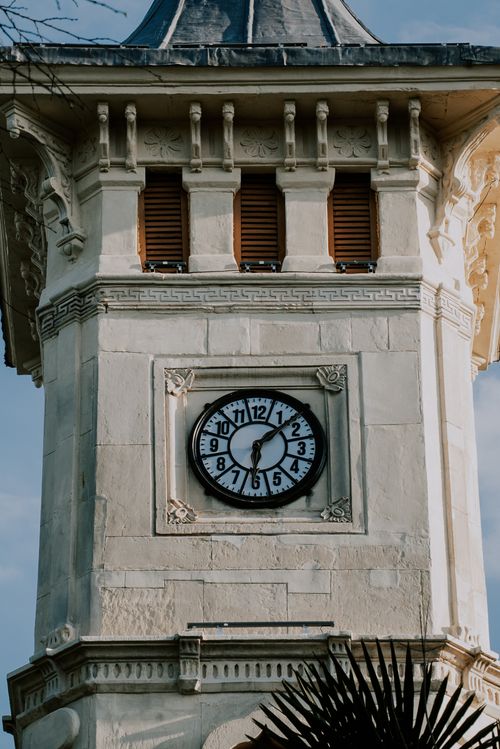 Free Close-up of a vintage clock tower in İzmit, Türkiye, showcasing architectural details. Stock Photo