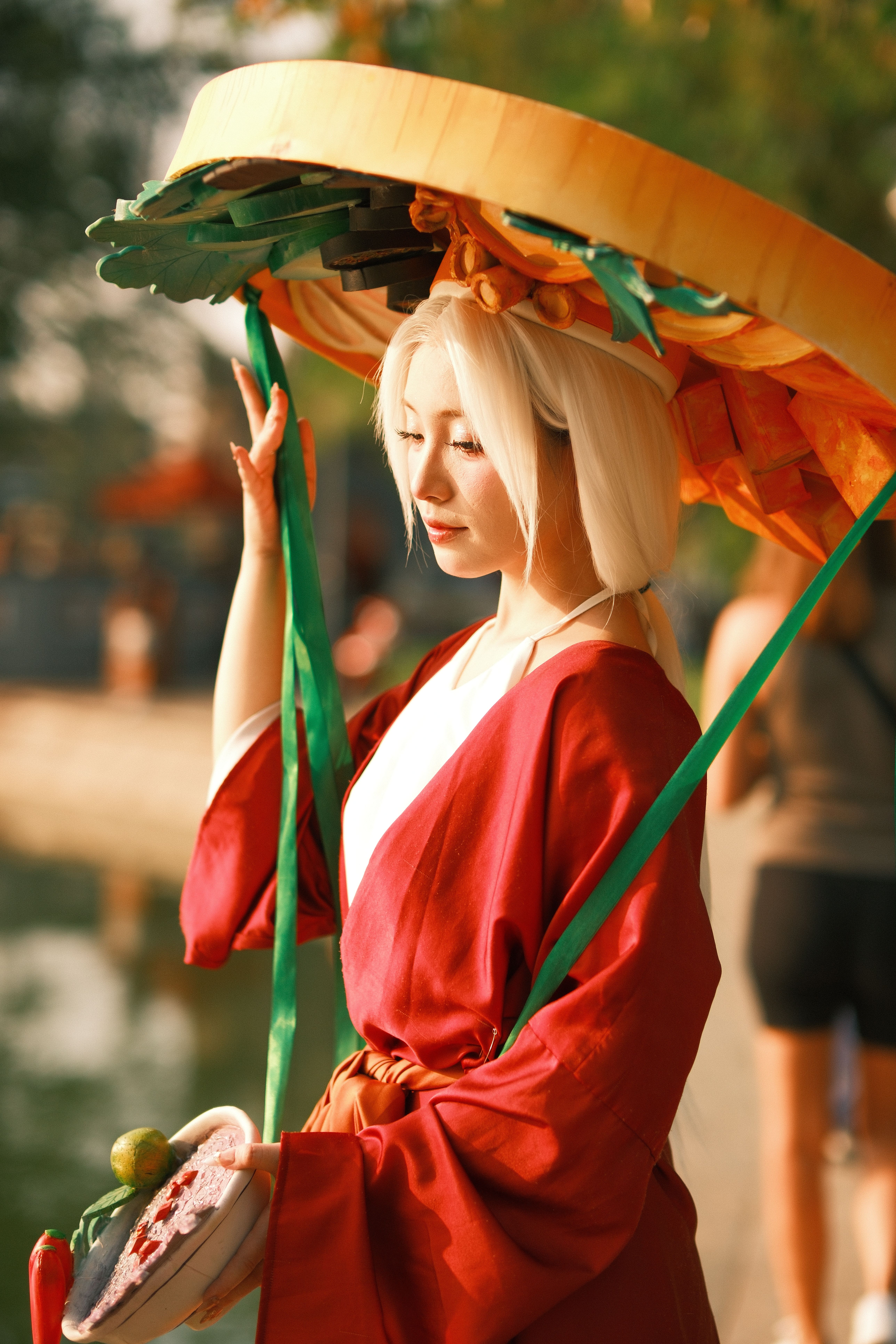 Traditional Vietnamese Costume Featuring Conical Hat