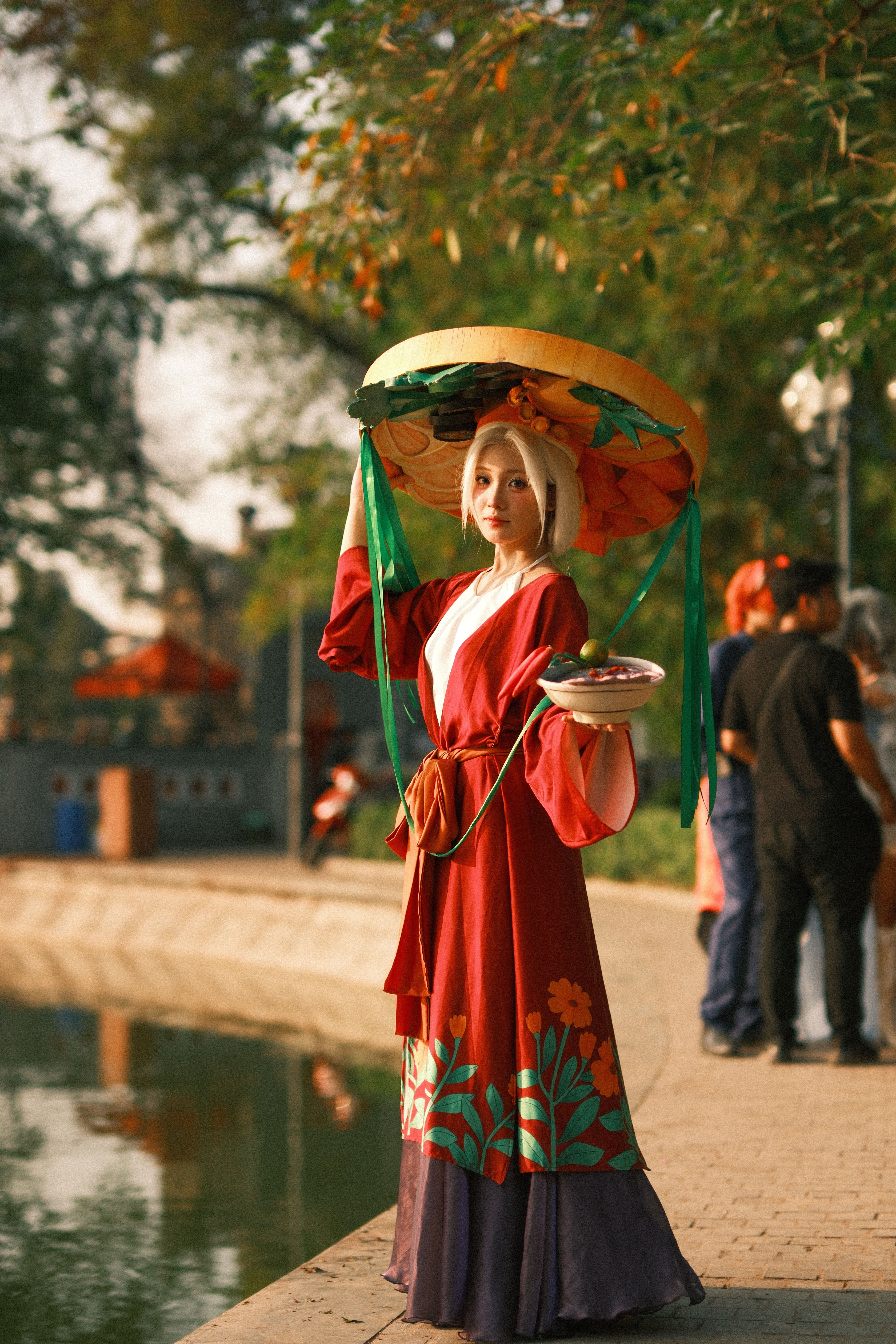 Traditional Vietnamese Attire by Lakeside