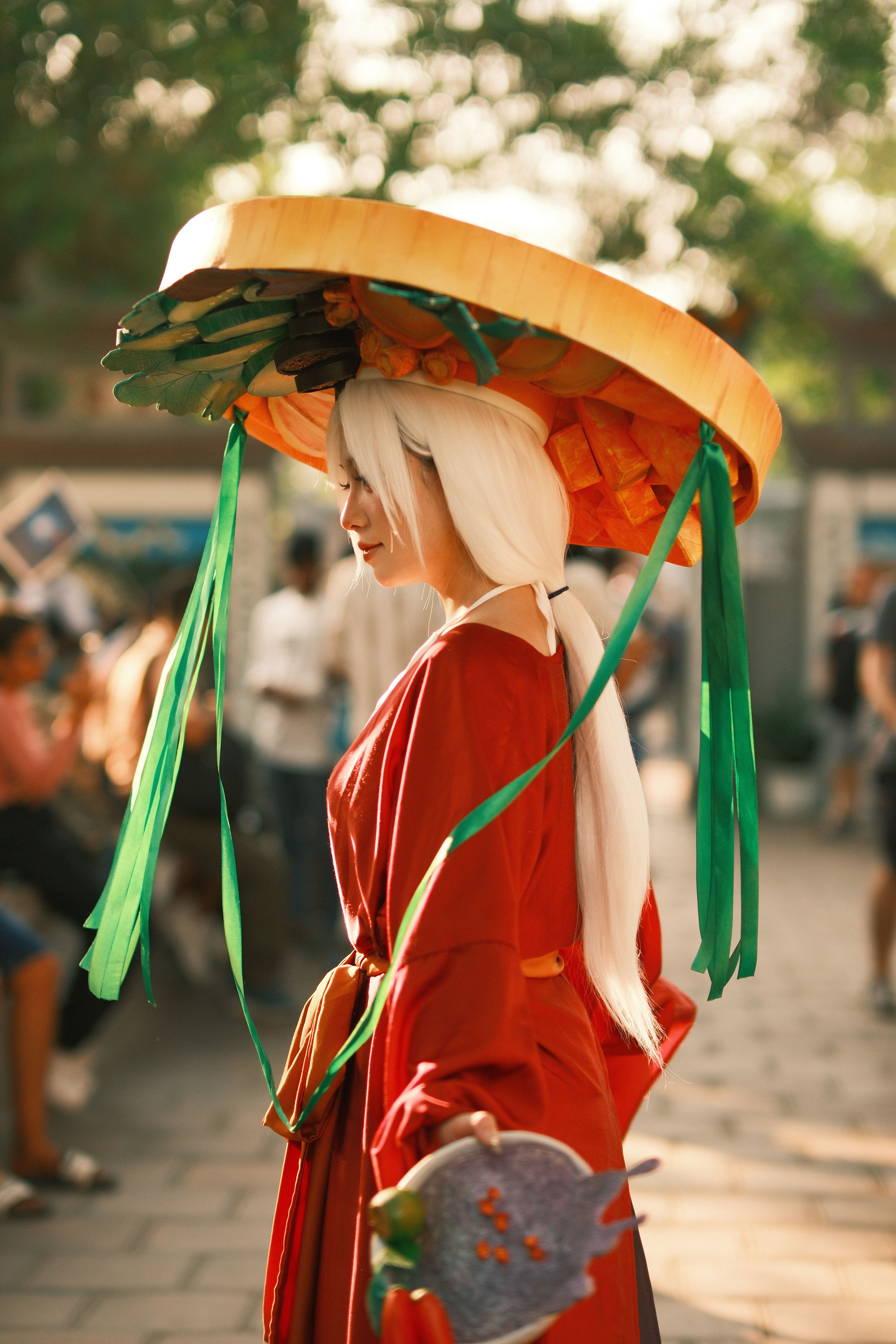 Vietnamese Festival Attire with Traditional Hat