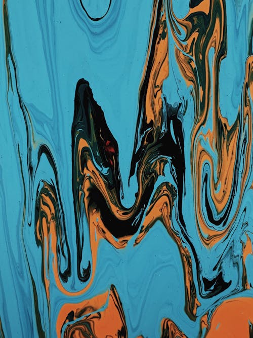 Blue and Black Abstract Painting