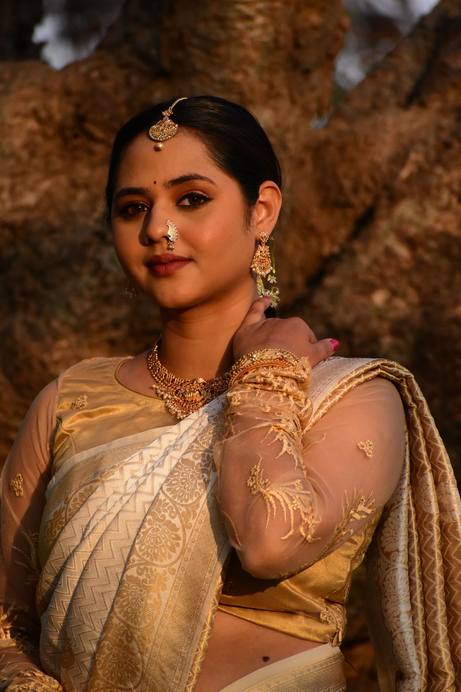 Elegant Woman in Traditional Indian Sari · Free Stock Photo