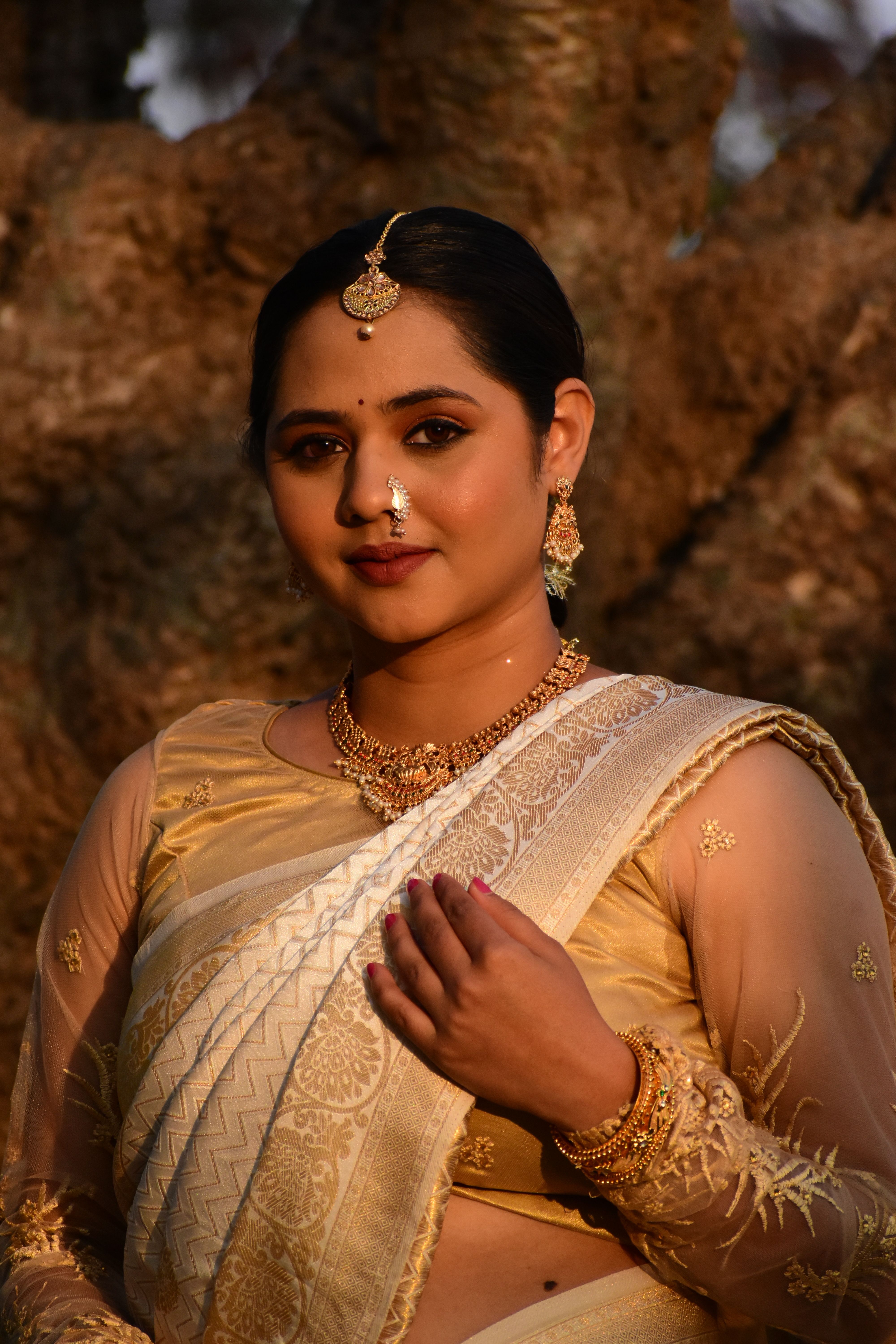 Elegant Woman in Traditional Indian Attire Outdoors · Free Stock Photo