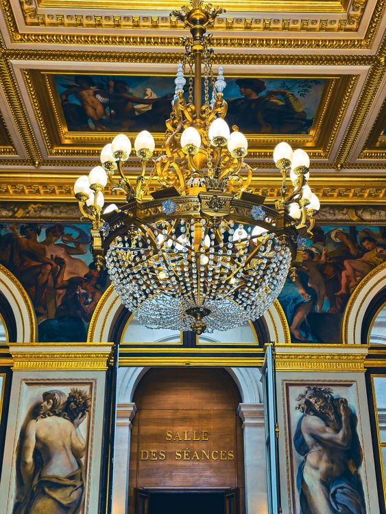 Ornate Chandelier in Paris Historical Room · Free Stock Photo