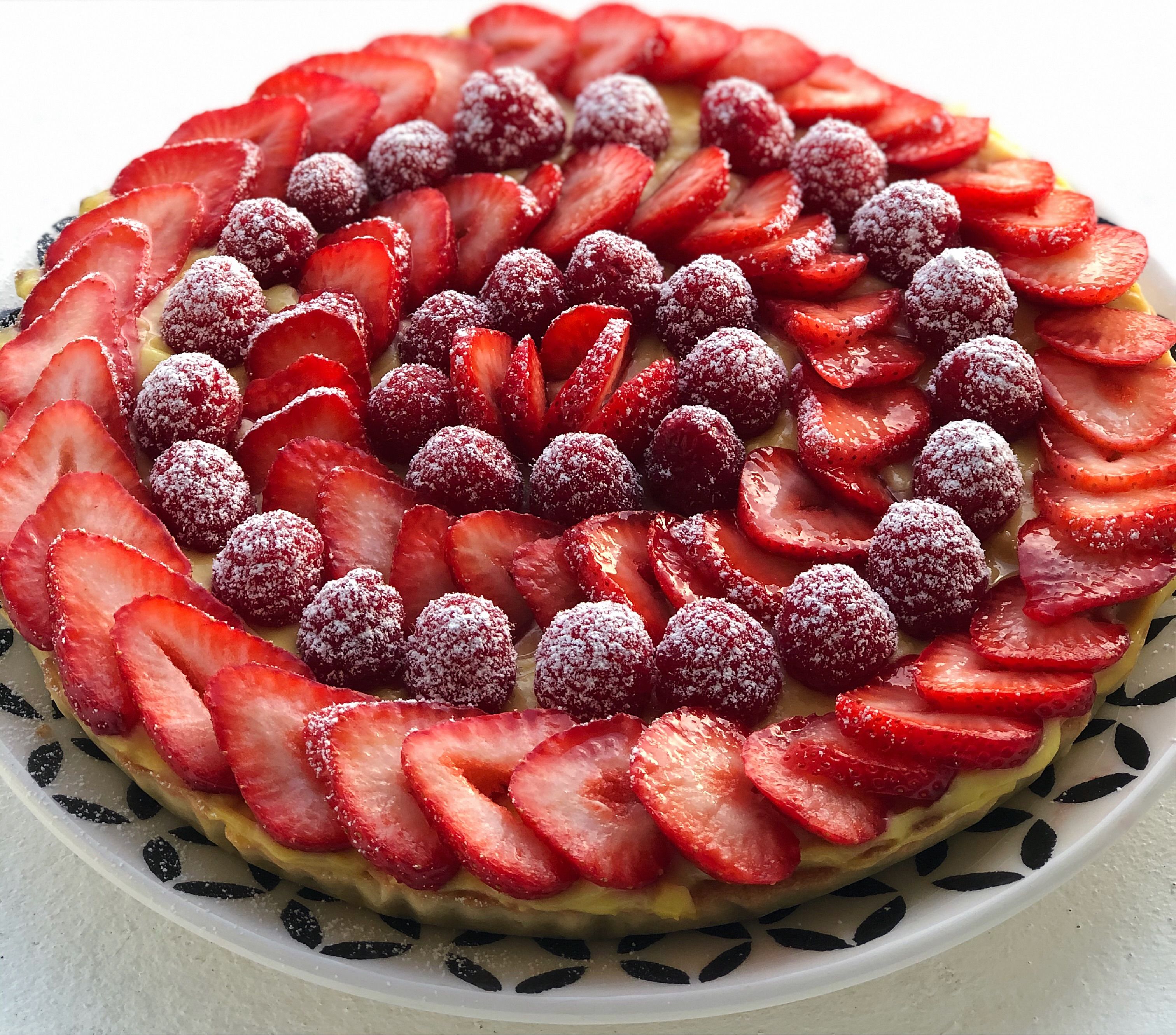 Pistachio Tart with a Berry Compote