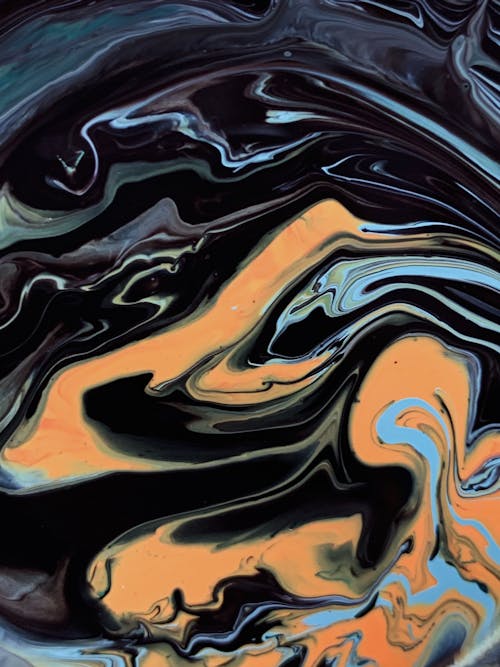 Free Black and Orange Abstract Painting Stock Photo
