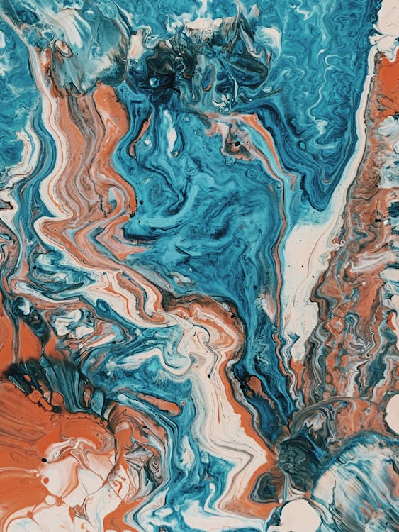 Free Blue and Brown Abstract Painting Stock Photo