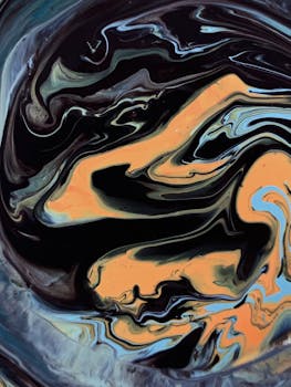 动态抽象流体艺术，色彩旋转，图案复杂