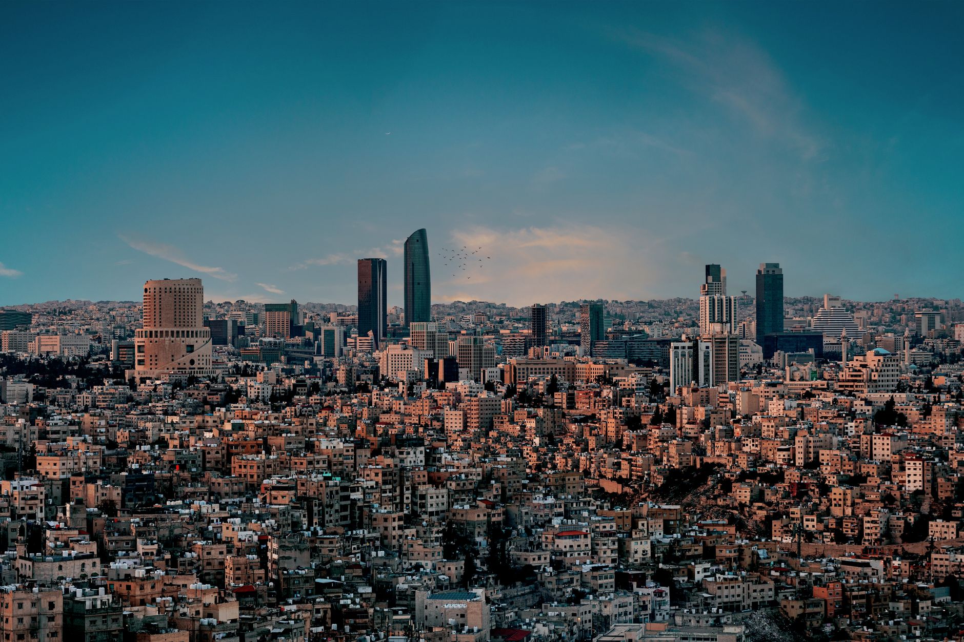 amman jordan city skyline modern buildings downtown rainbow street