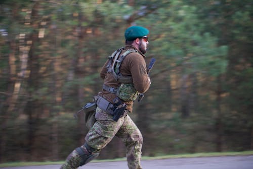 Free stock photo of army, forest, man Stock Photo