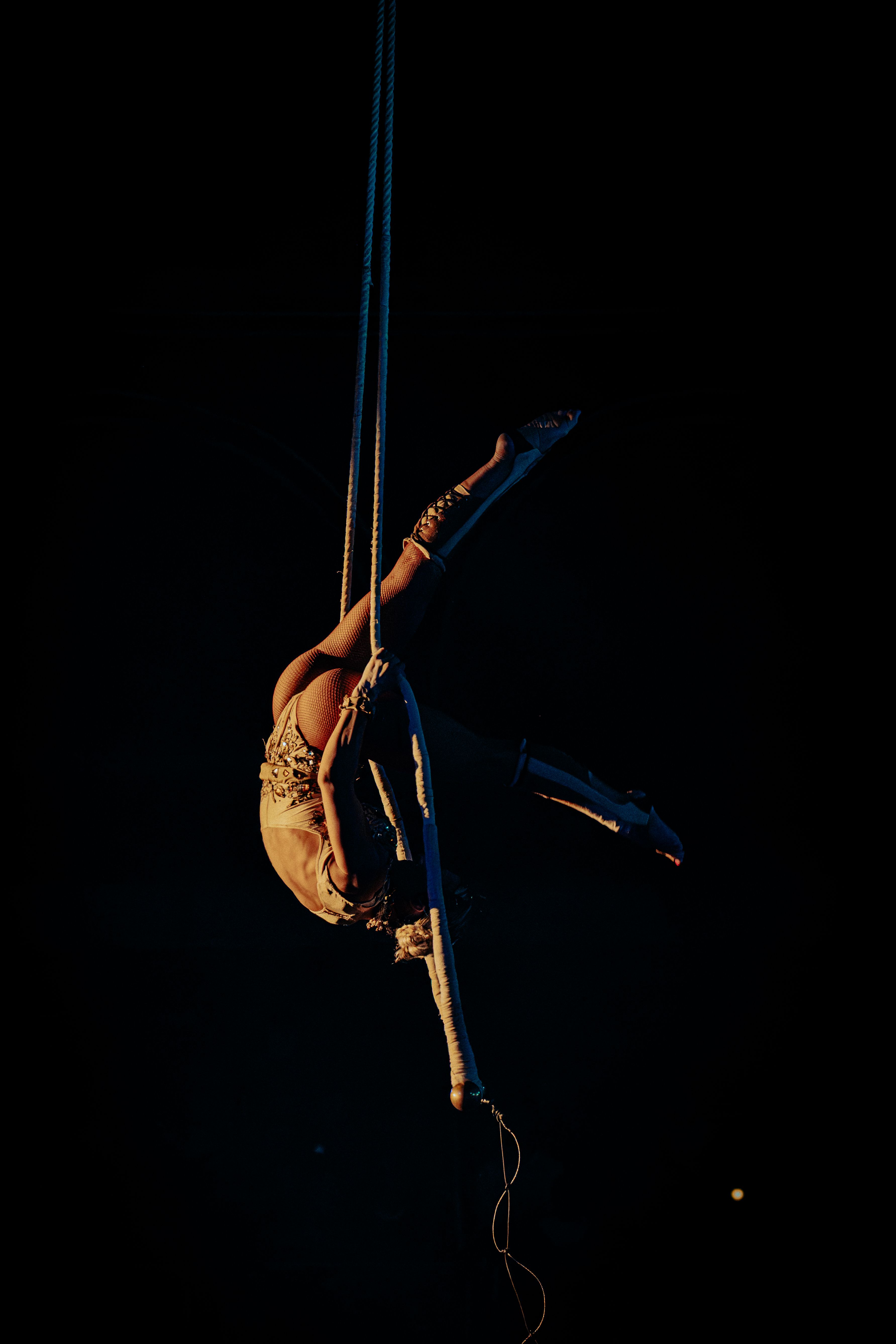 Daring Aerial Acrobat in a Trapeze Performance · Free Stock Photo