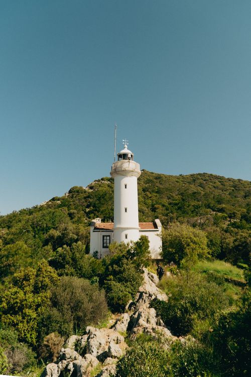 Free Captivating view of Gelidonya Lighthouse amidst lush greenery in Antalya, Türkiye. Stock Photo