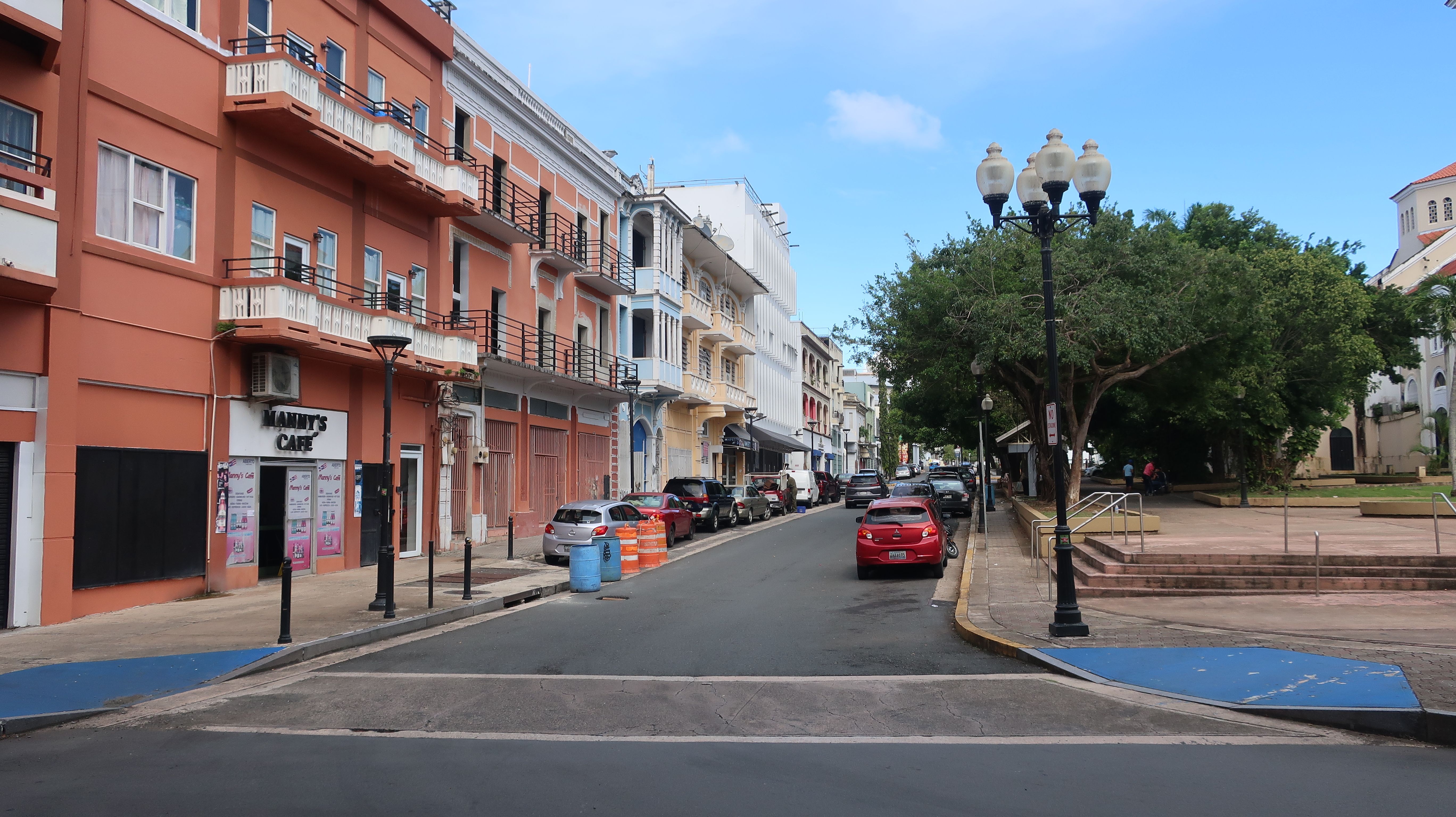 colorful colonial buildings on a quiet street in Old San Juan Puerto Rico
