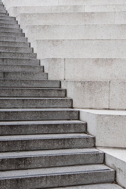 Gray And White Concrete Staircase