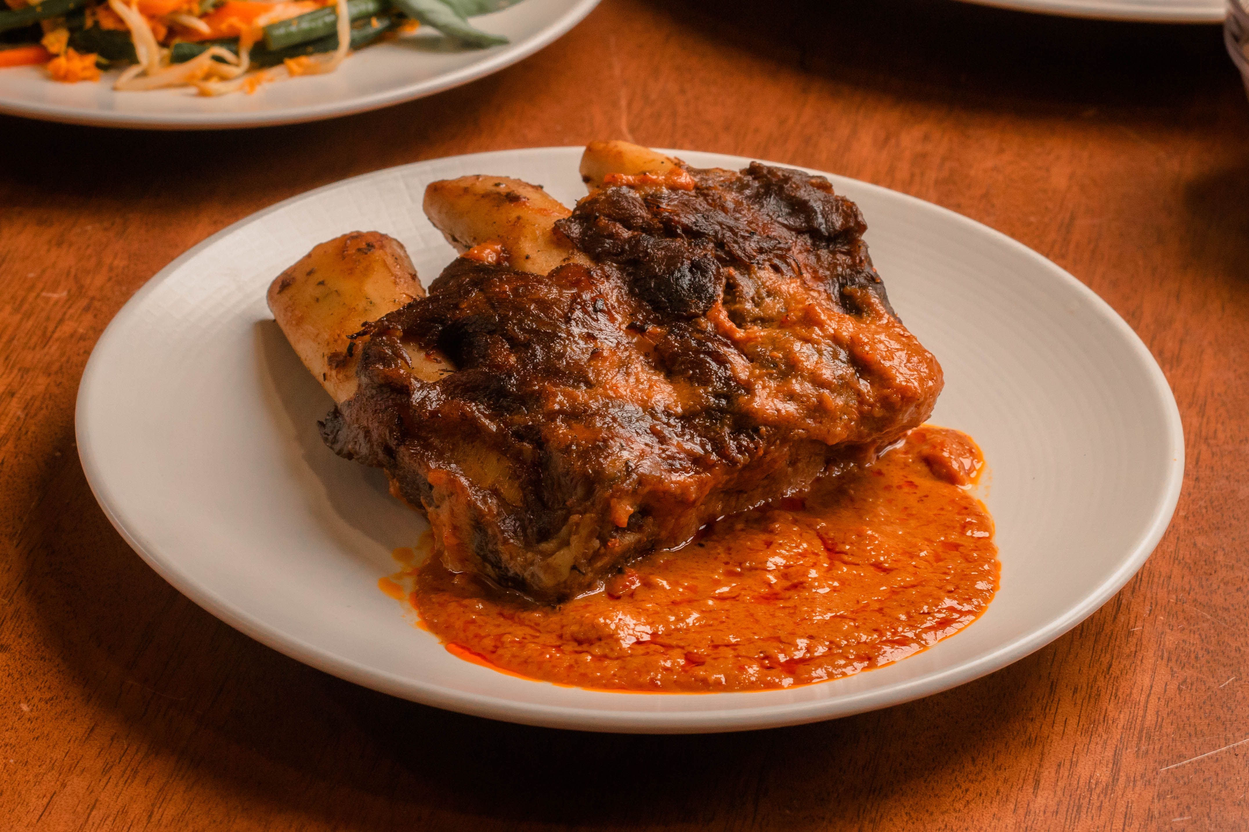 Rosemary Ribs with Garlic Greens