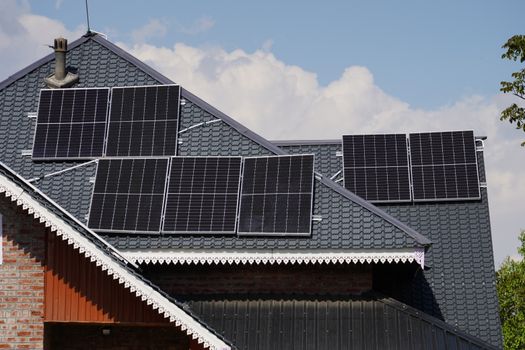modern home with solar roof