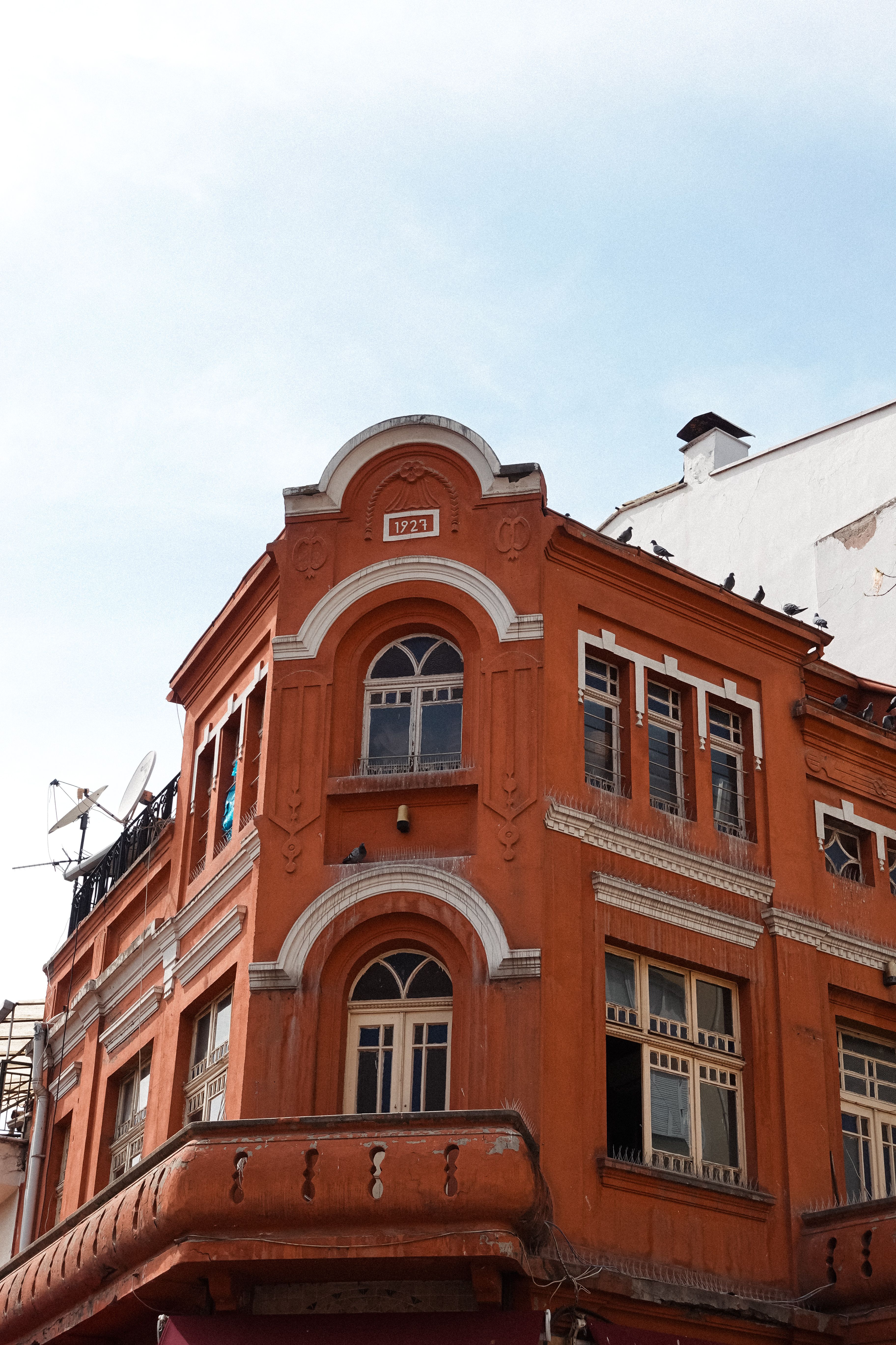 Historic Orange Building with Unique Architecture · Free Stock Photo