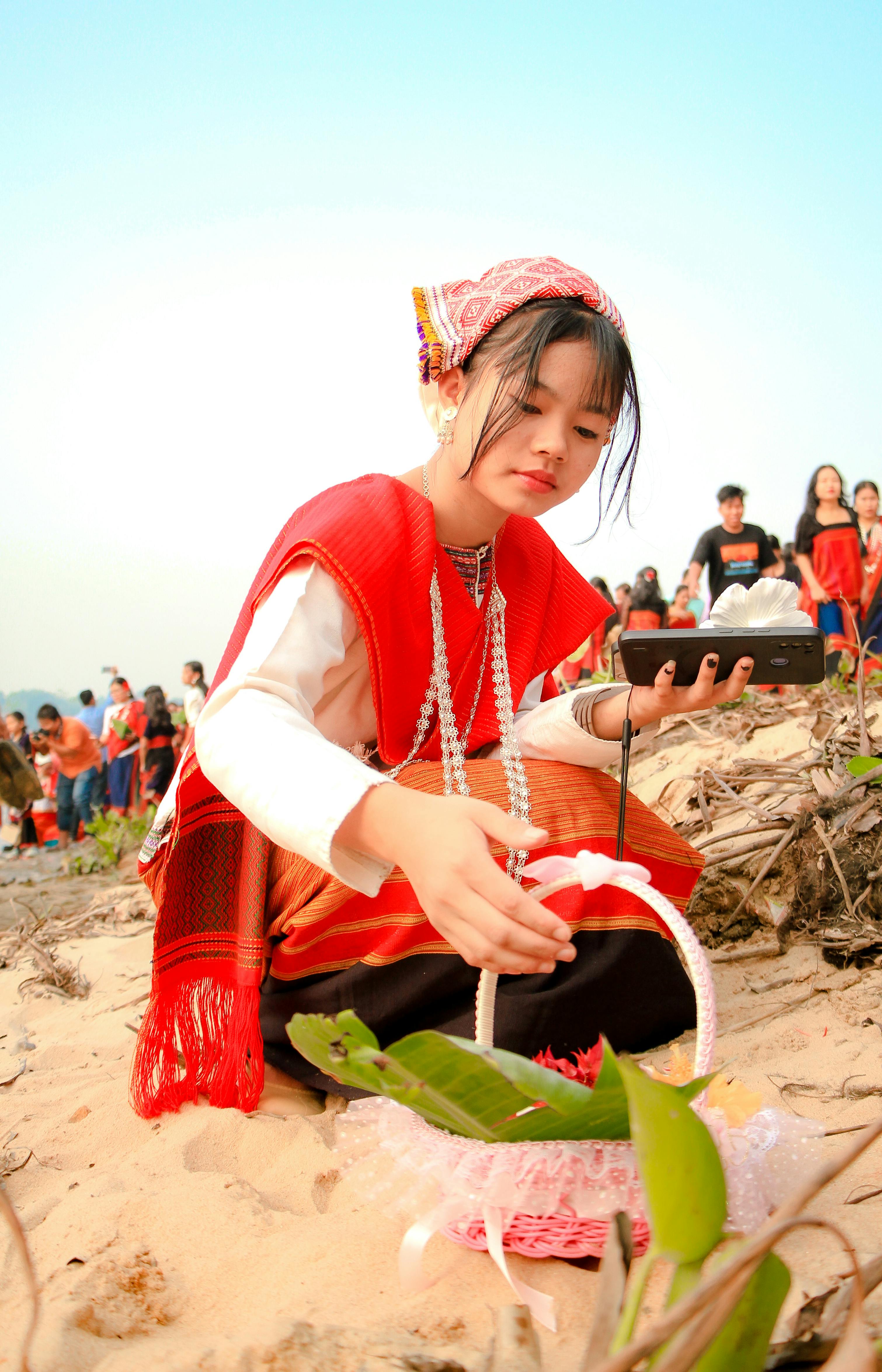 A young girl participating in cultural festivities in Rangamati, Bangladesh.