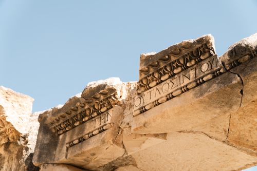 Free Explore detailed carvings on ancient ruins in Myra, Antalya, capturing centuries of history. Stock Photo
