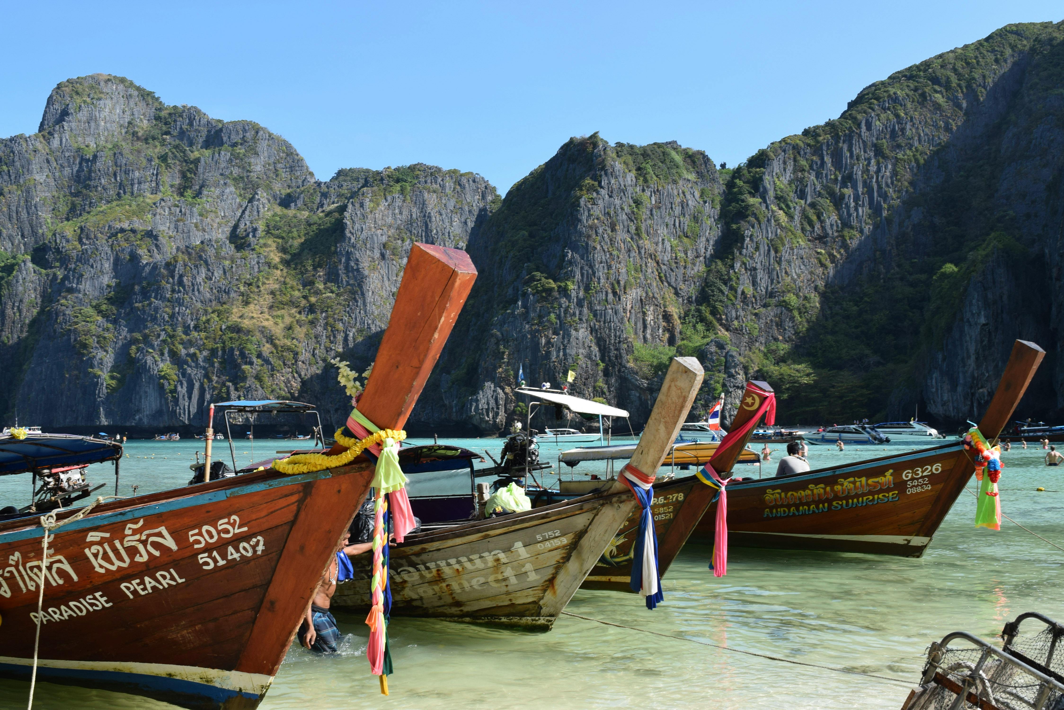 Grilled seafood at a beach restaurant in Koh Phi Phi with ocean view