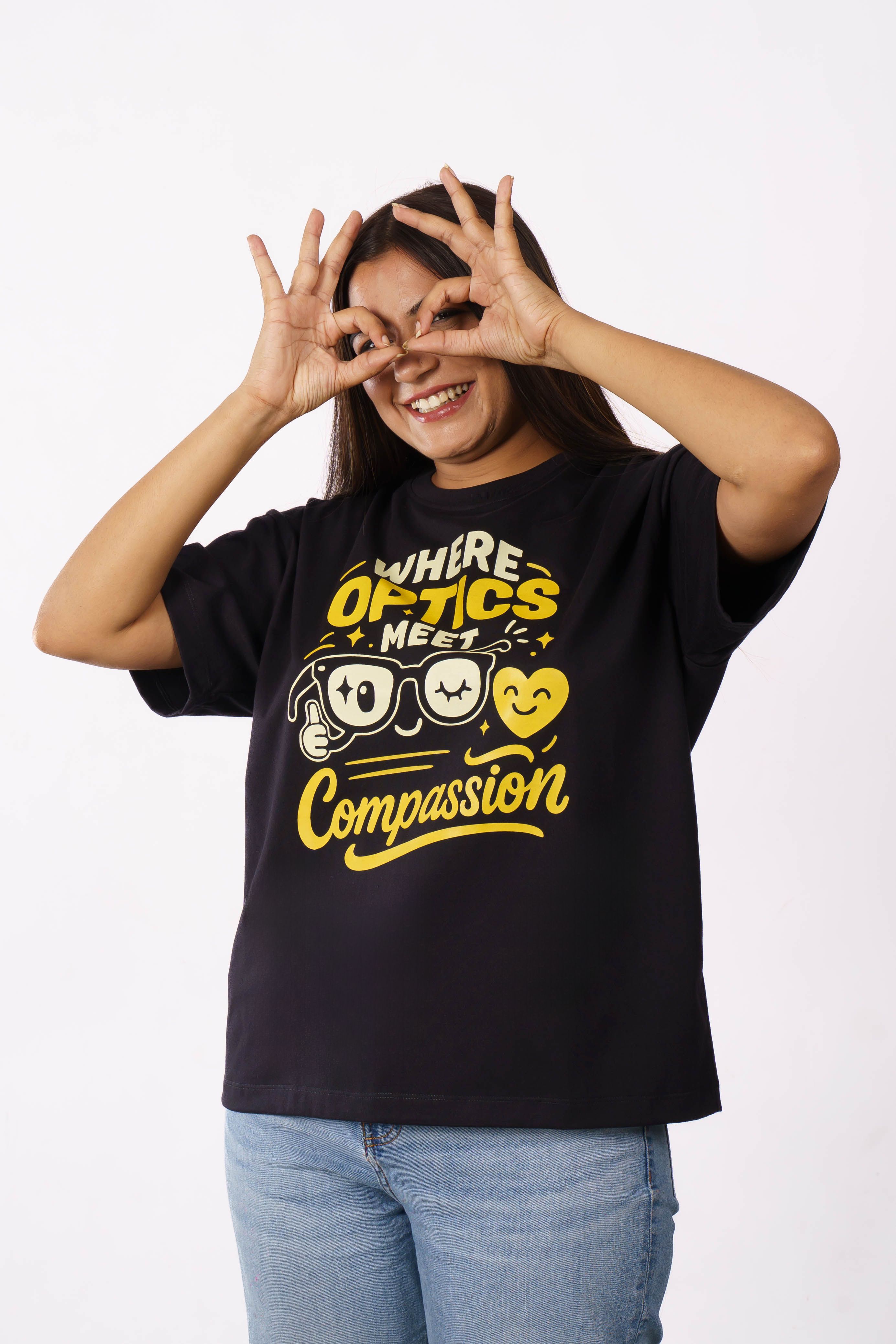 Camiseta Oversized Preta Estampada