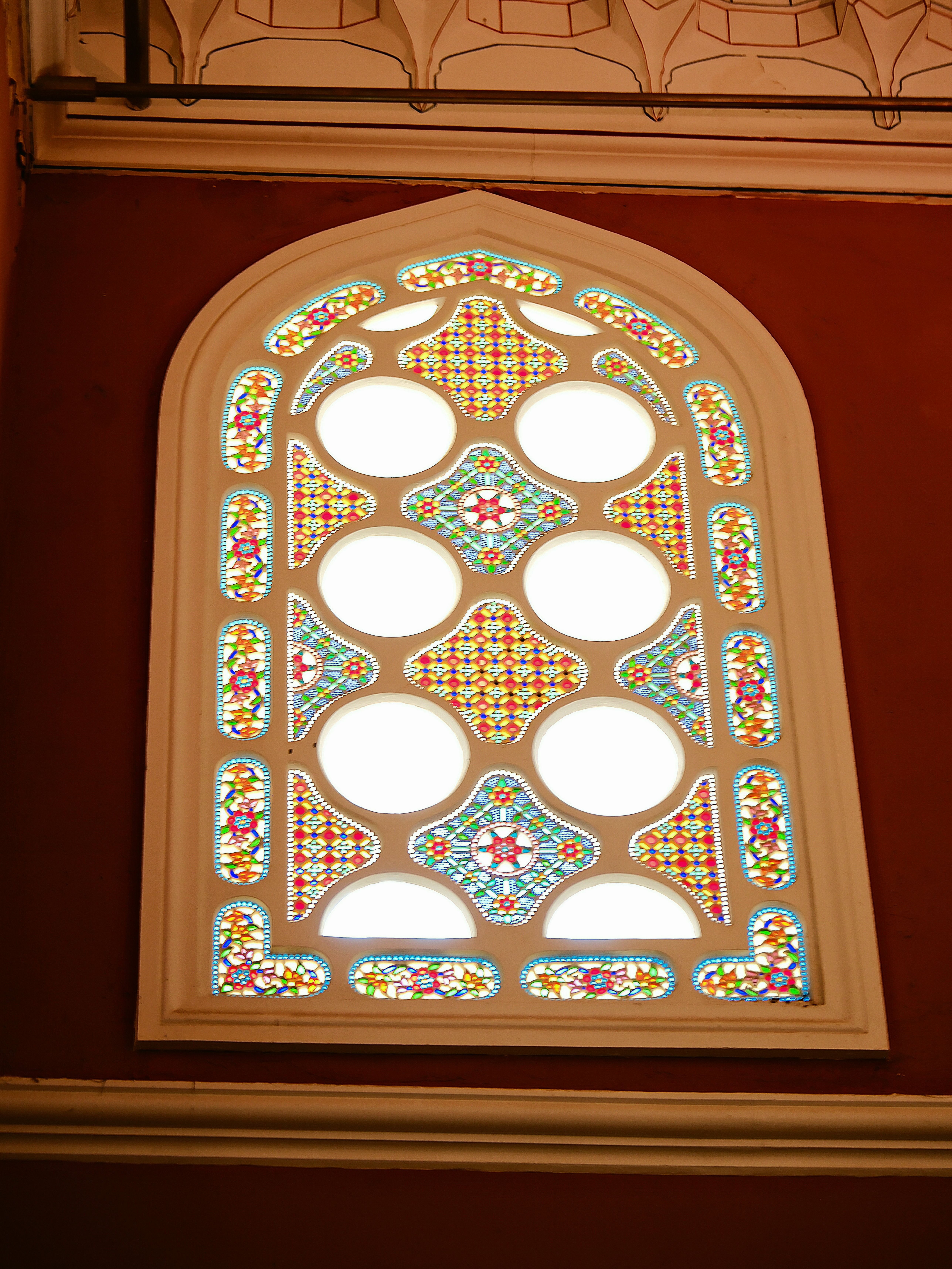Elegant Stained Glass Window Interior View · Free Stock Photo