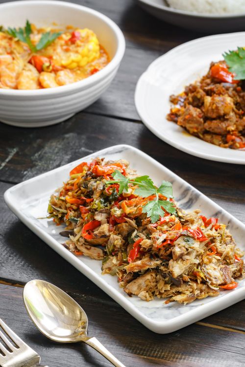 Free Savor the flavors of Bali with authentic Indonesian tuna and spices. Stock Photo