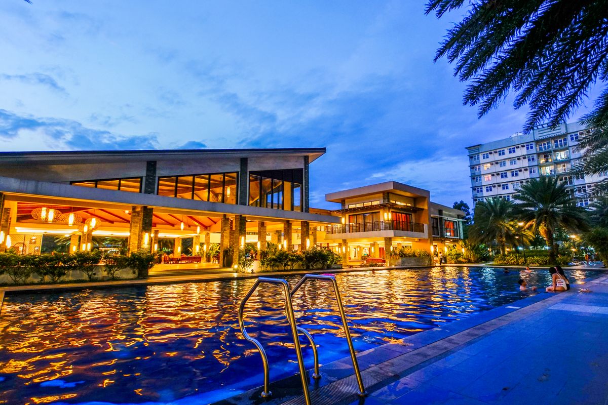 River Rock Casino Resort waterfront grounds