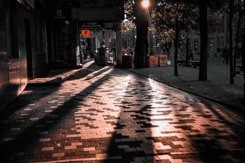 Free stock photo of afternoon sunlight, almaty, brick sidewalk Stock Photo