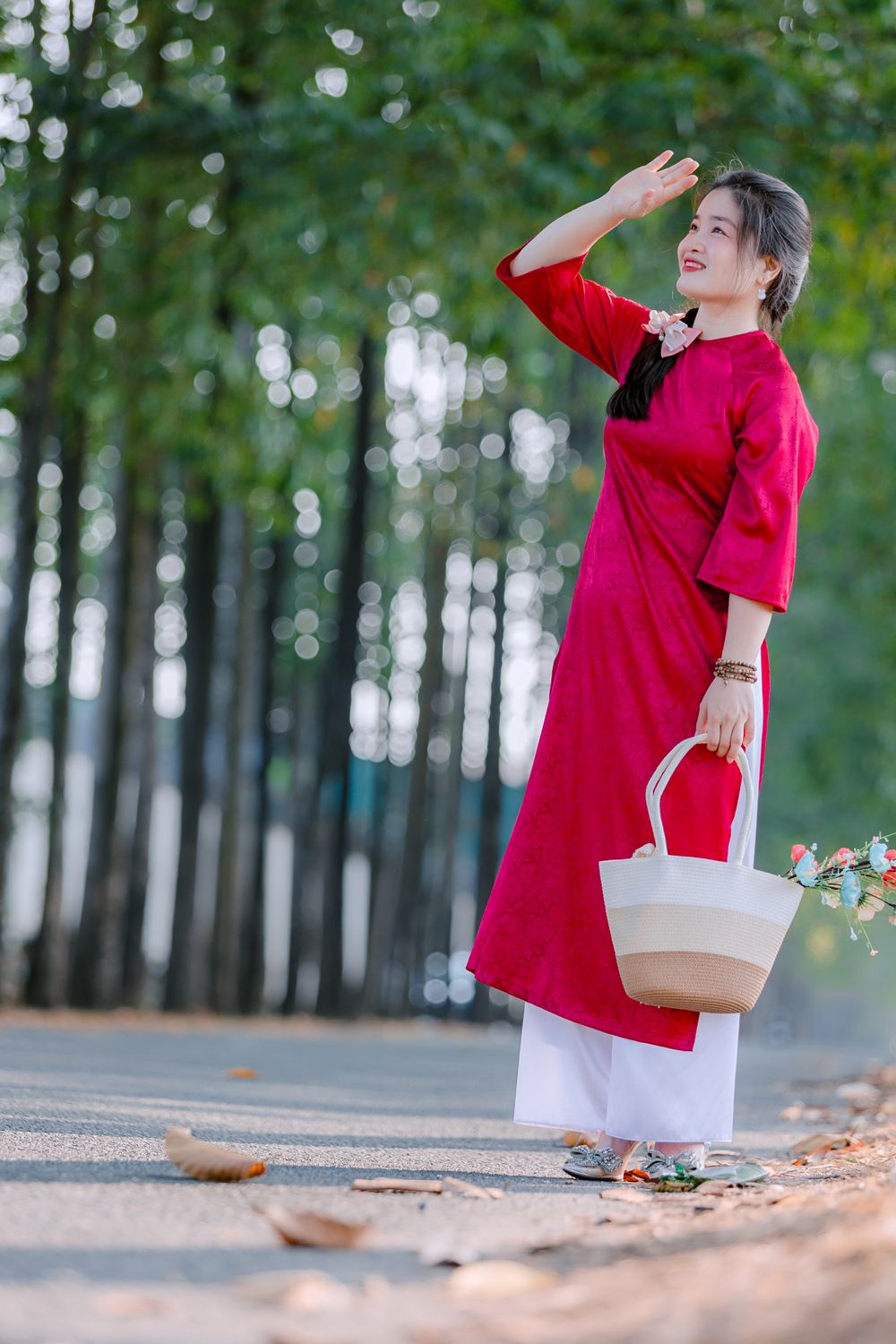 Woman in Traditional Red Dress Outdoors · Free Stock Photo
