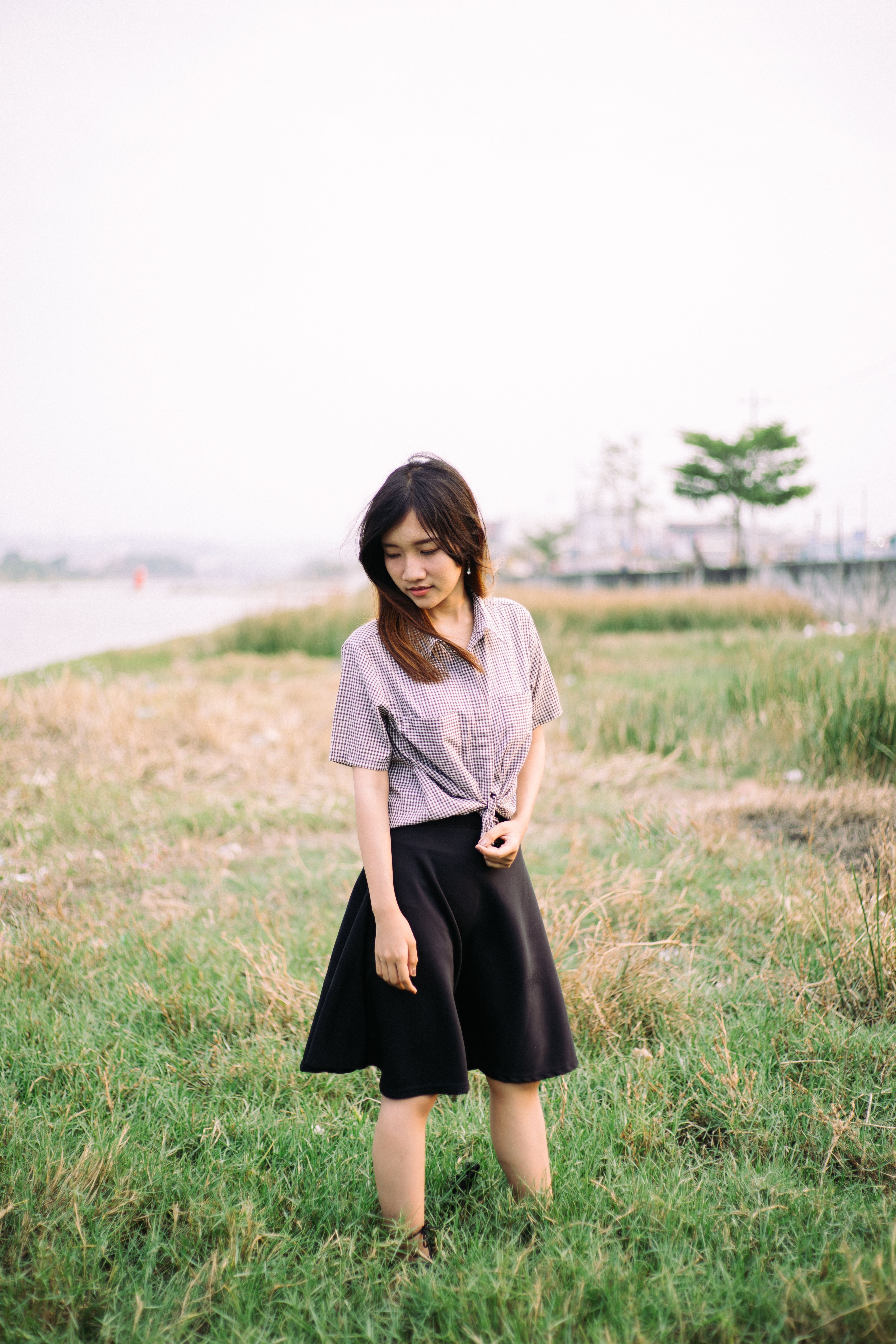 Woman in White Short Sleeve Shirt and 