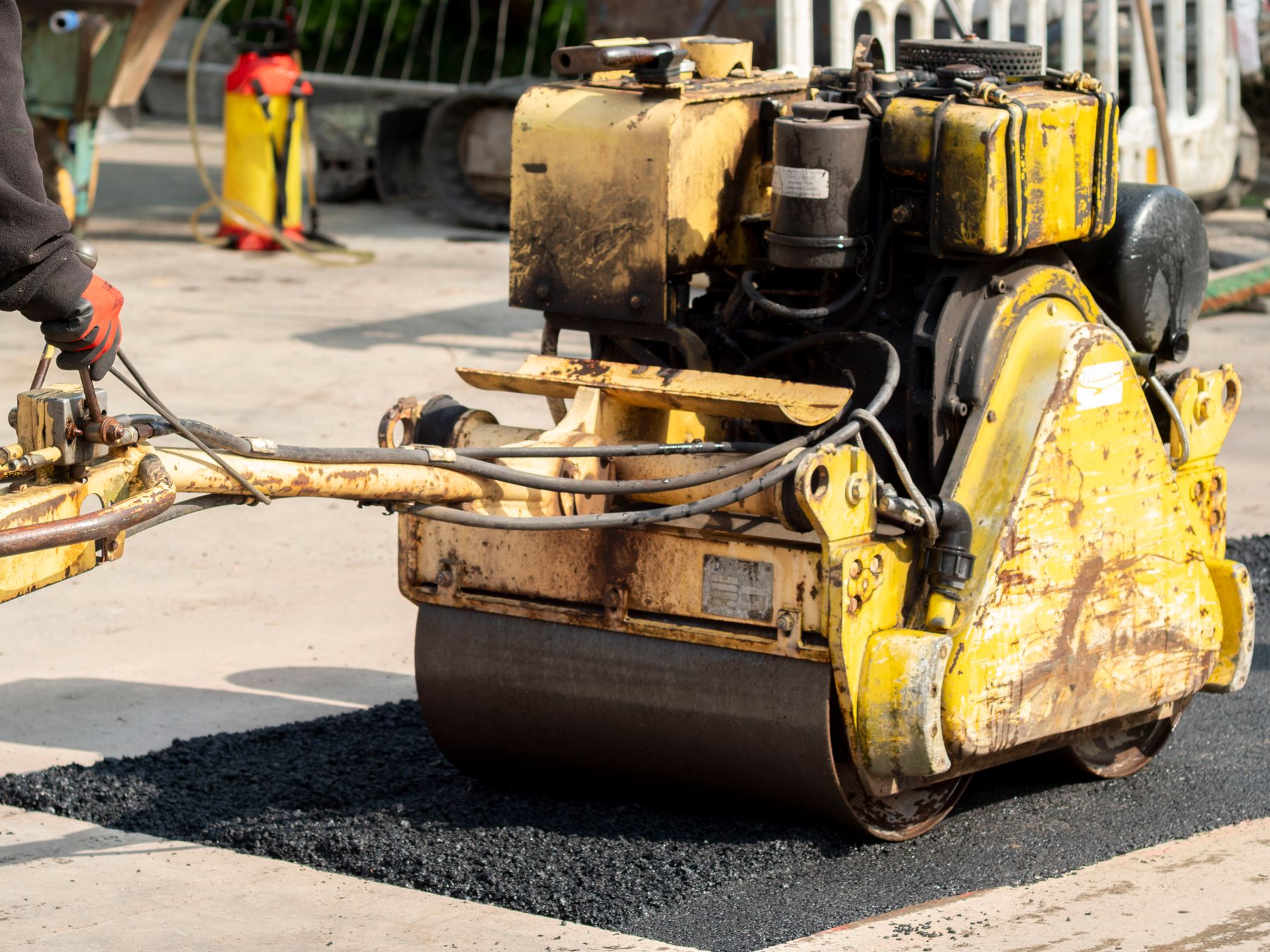 Sidewalk and kerb reconstruction in progress