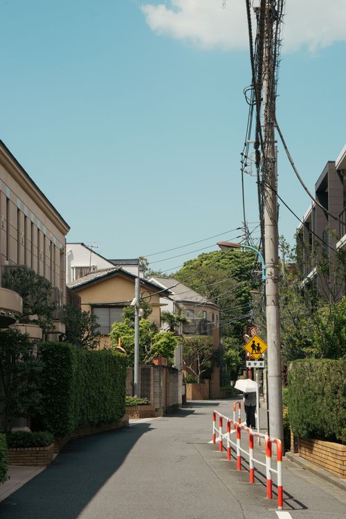 Quiet residential street in Tokyo, Japan