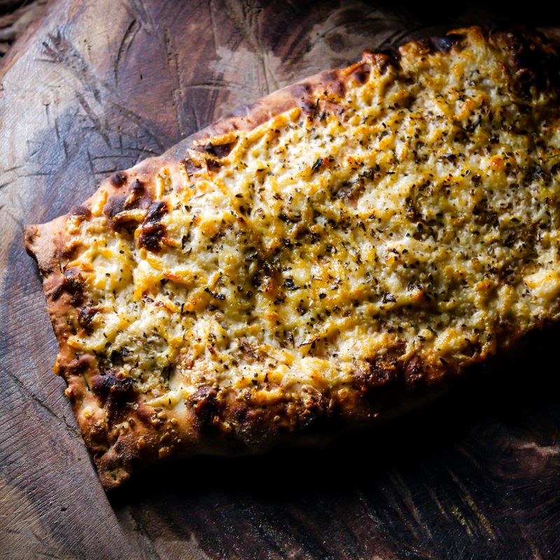 30-Minute Sourdough Discard Crispy Shallot and Miso Flatbread