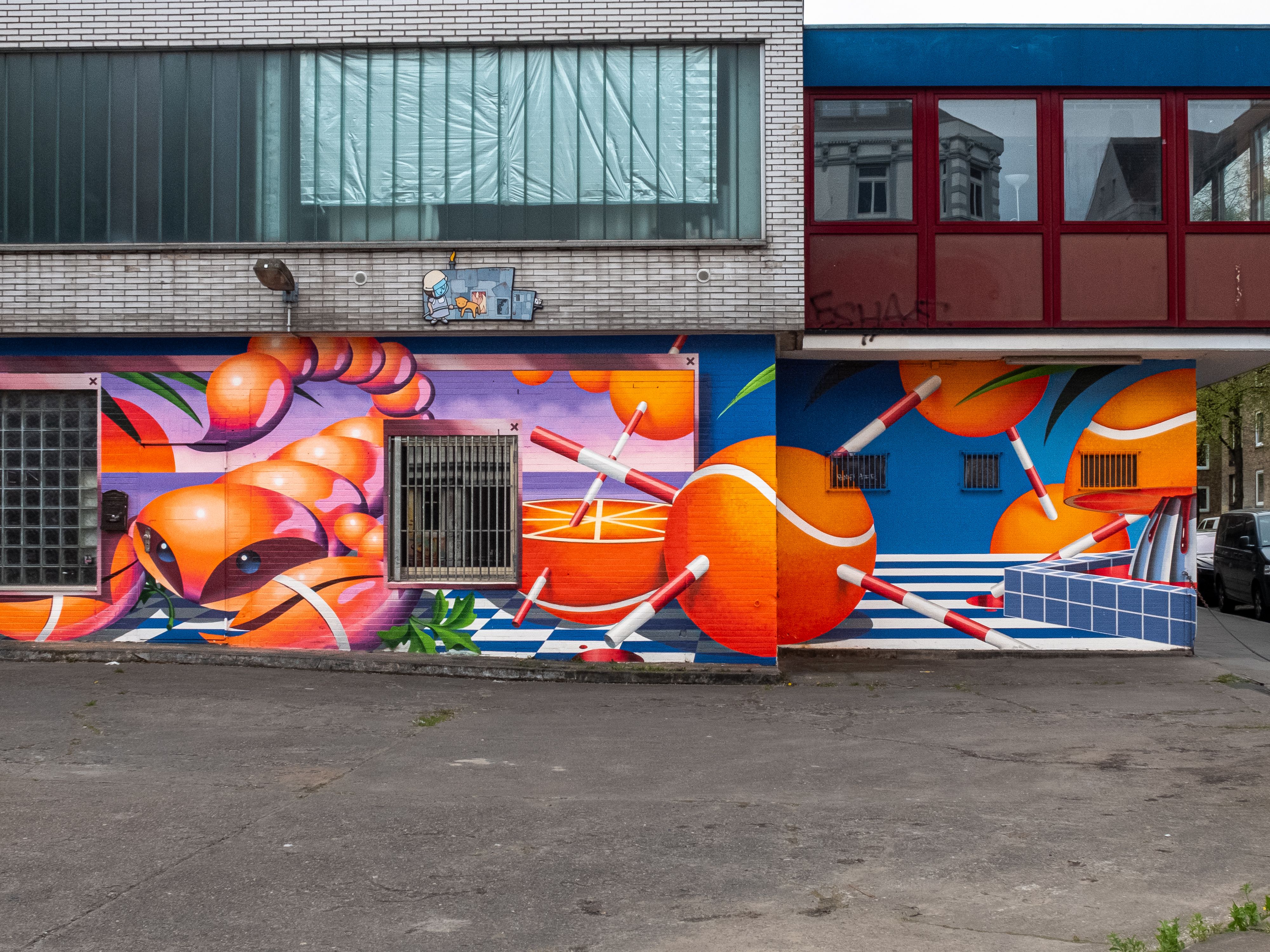 Berliner Streetart und moderne Architektur