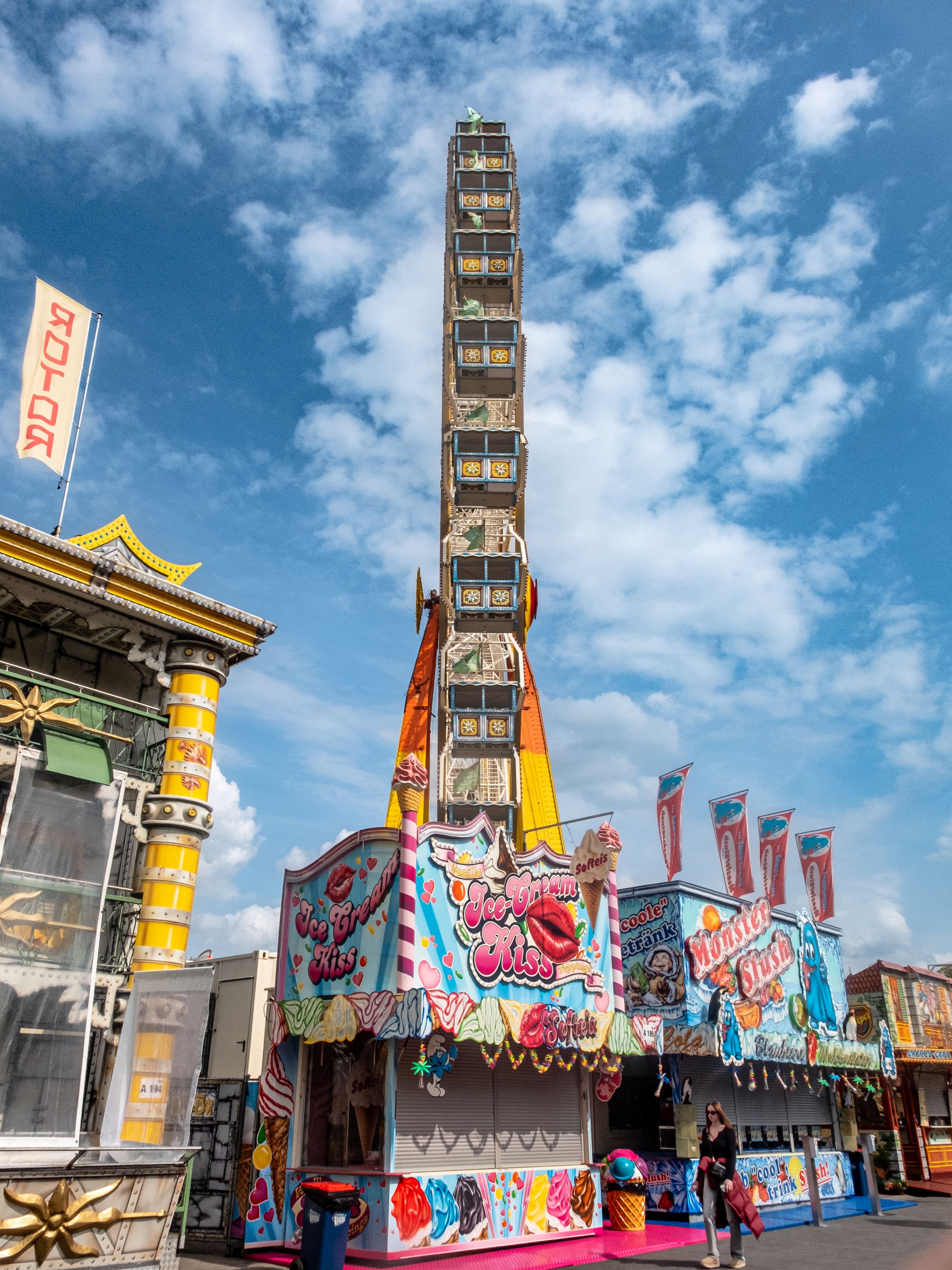 Colorful Amusement Park Ride at an Outdoor Carnival · Free Stock Photo