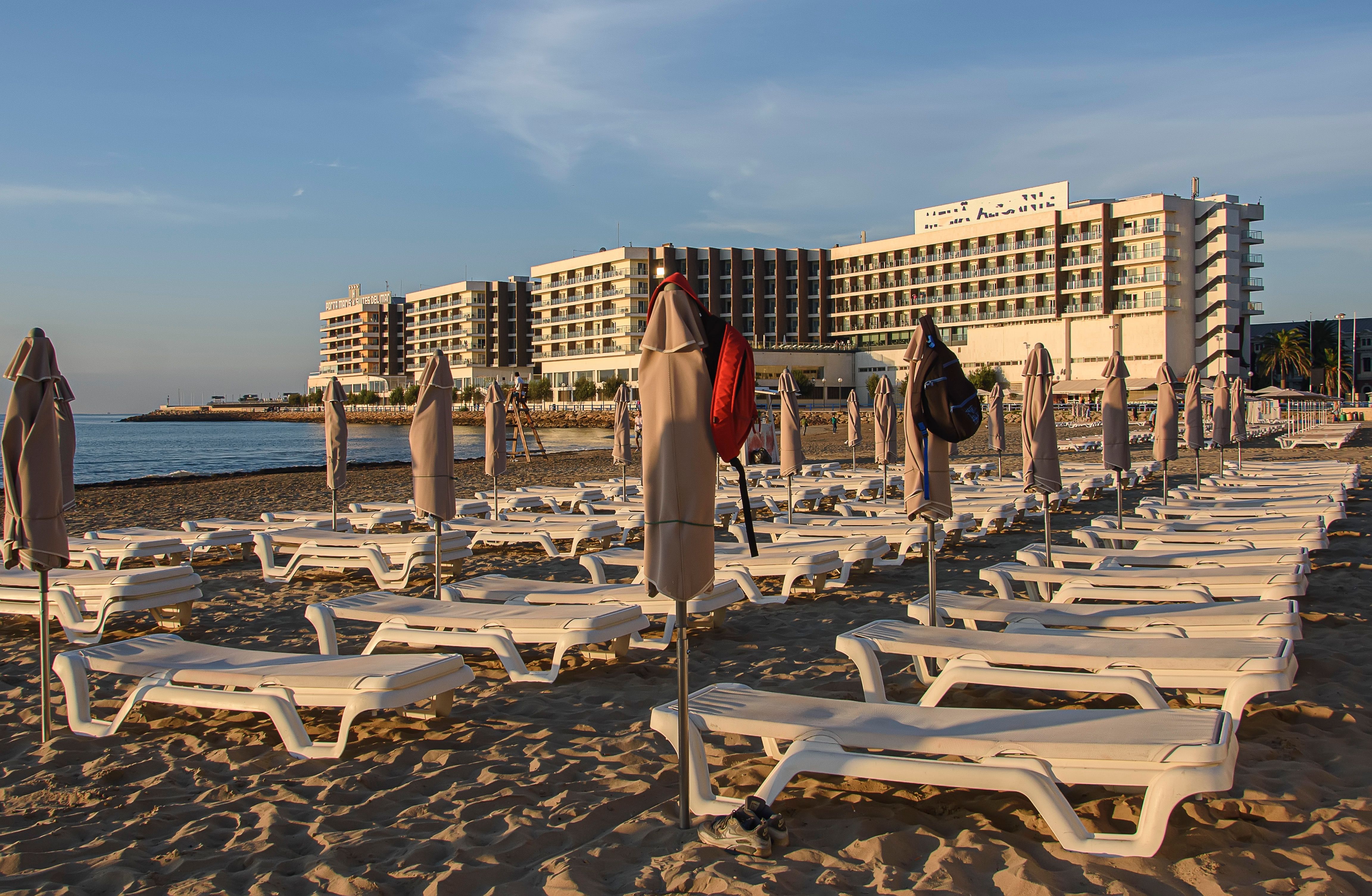 View of a vibrant beach resort in Ayia Napa, Cyprus