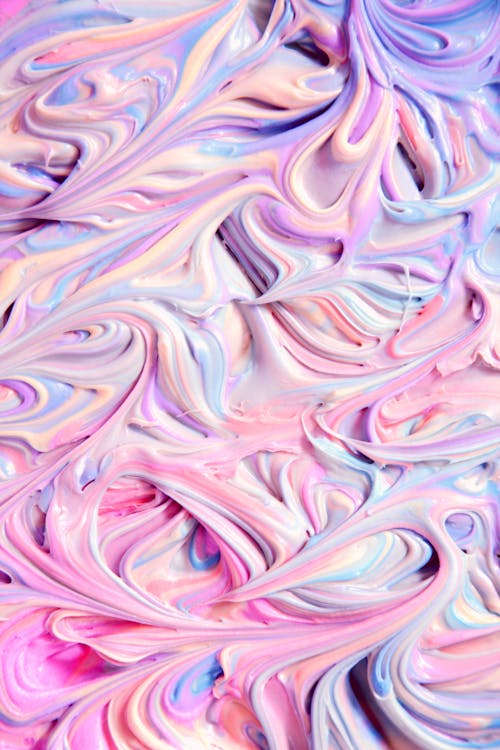 Close-up Photo of Rainbow Buttercream Frosting