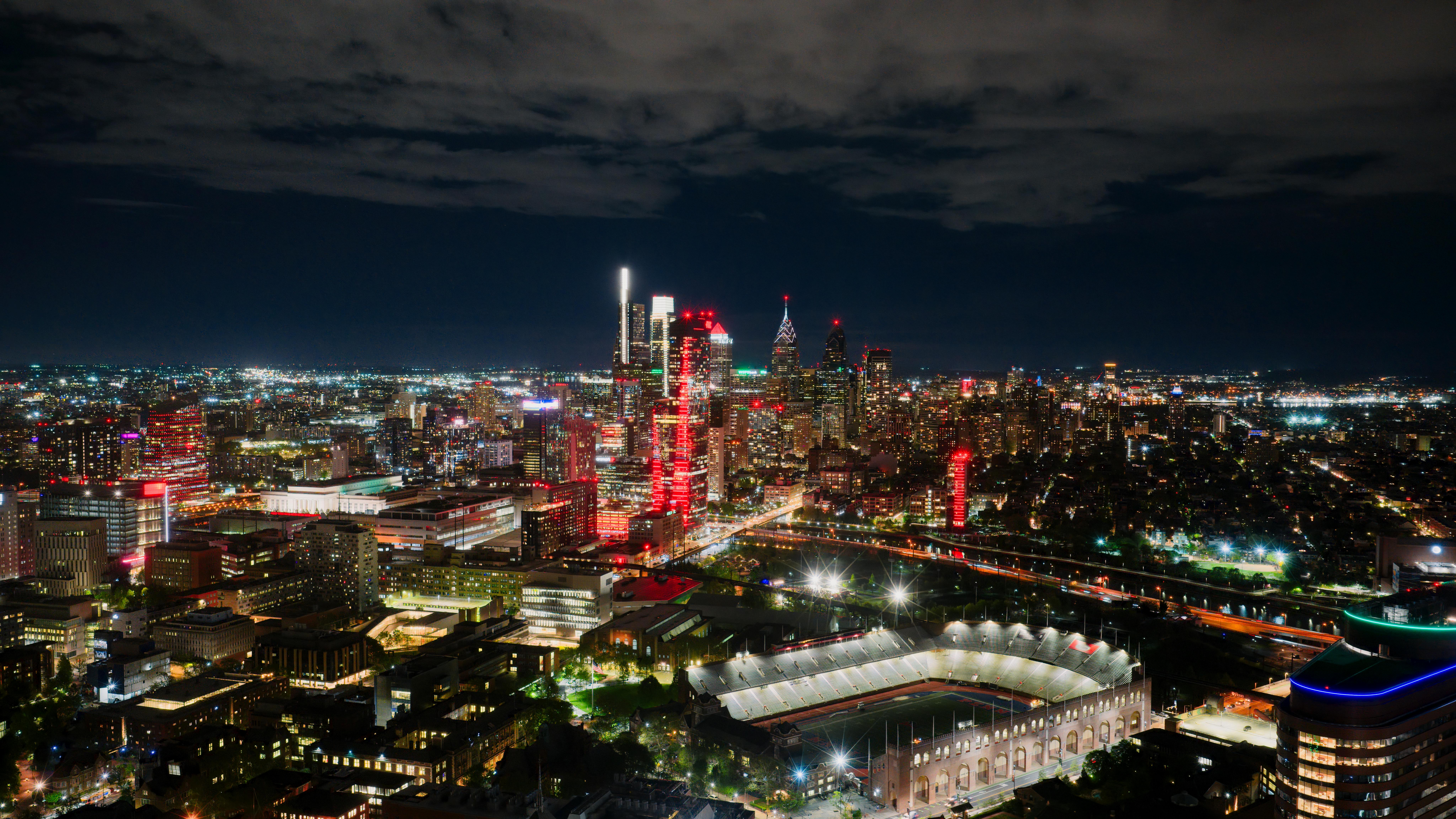 Arlington skyline AT&T Stadium night