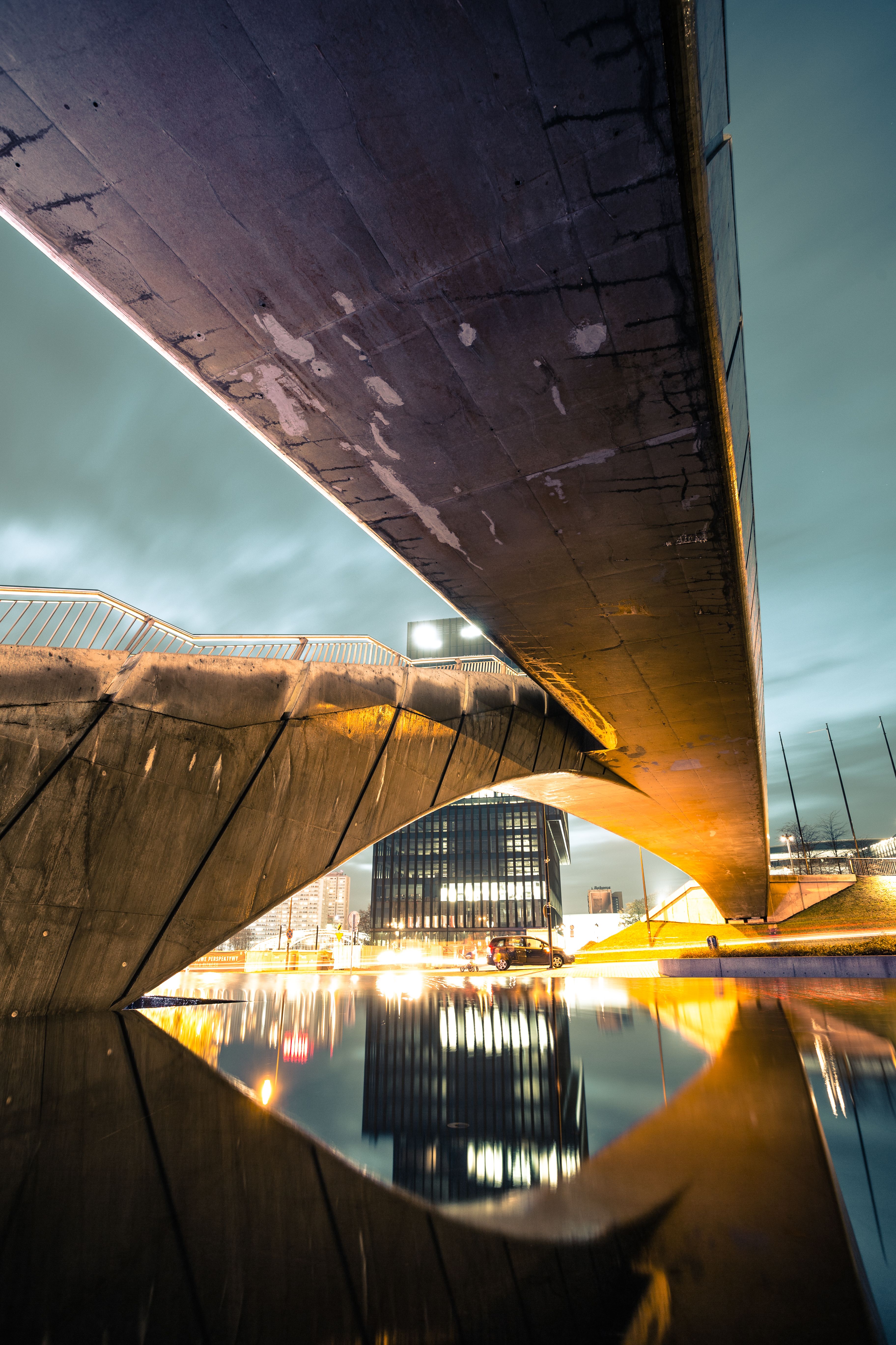 Dramatic Urban Bridge Scene in Katowice · Free Stock Photo