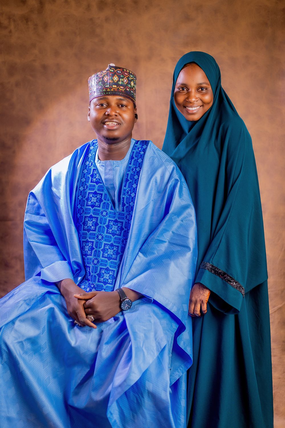 Couple in Traditional African Attire Portrait · Free Stock Photo