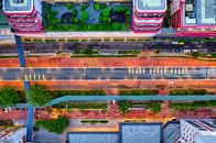 Aerial View of  Building And Road In The City