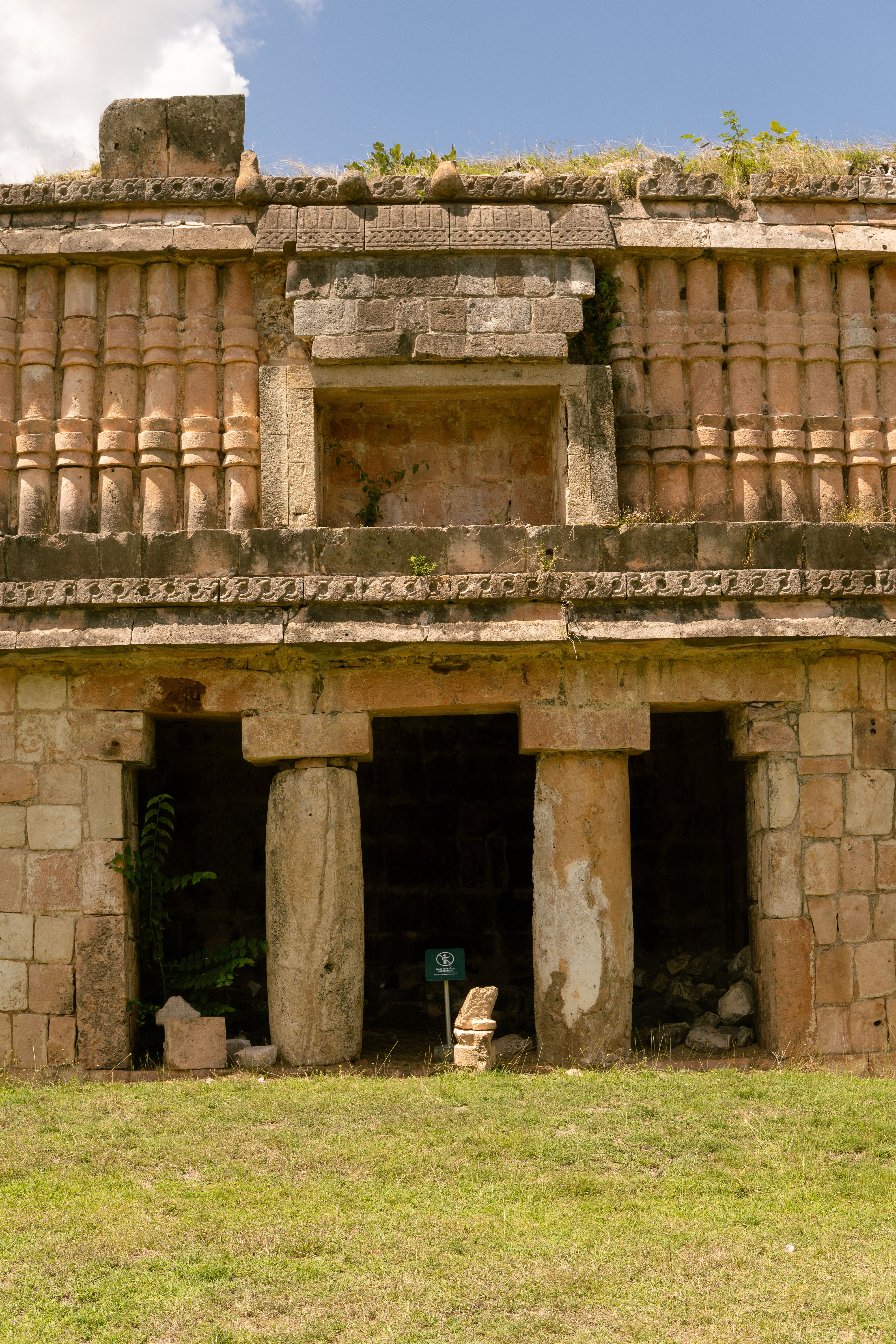 Close-up view of the ancient Mayan ruins at Chacmultún, Yucatán, Mexico.