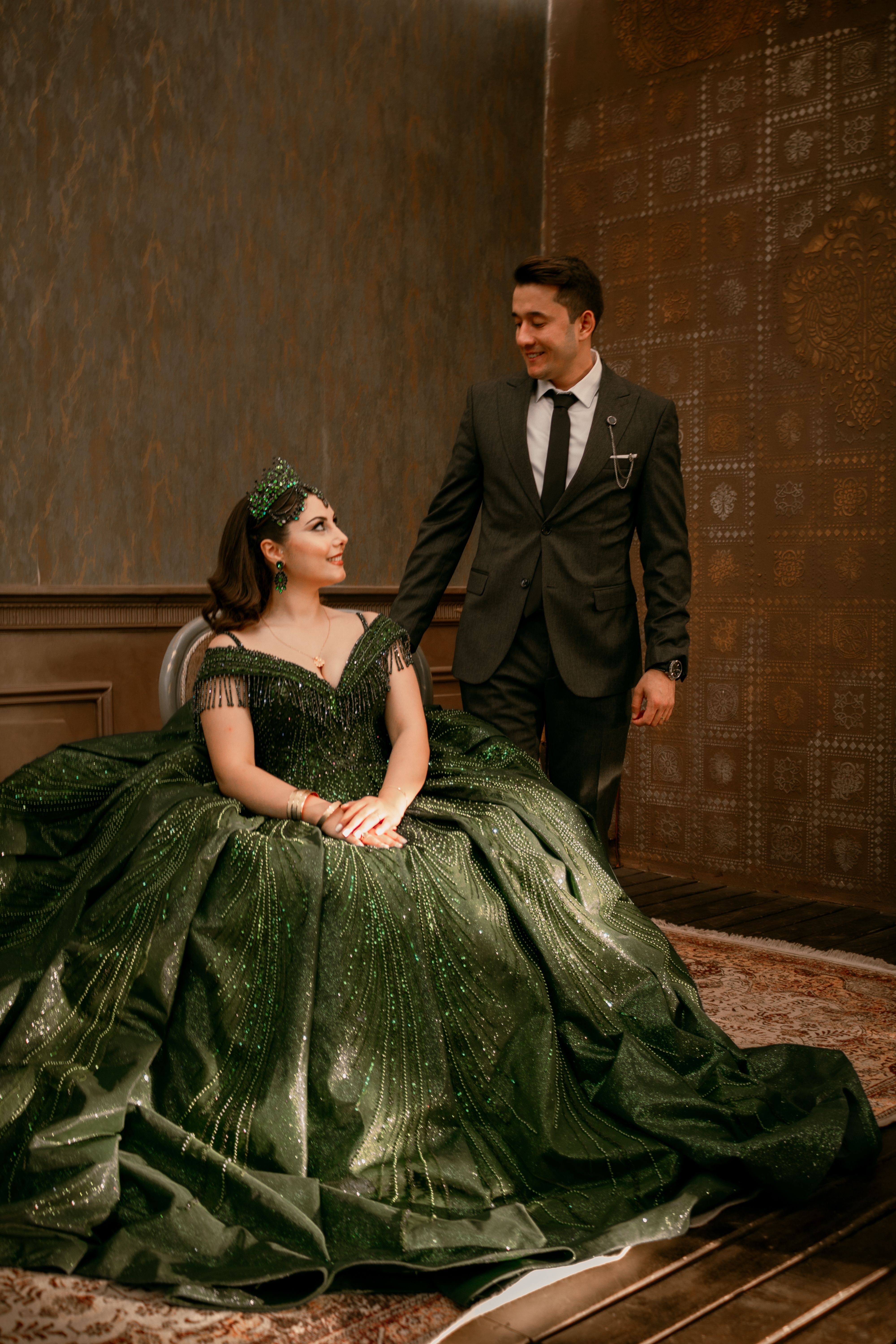slim fit dress slacks Limeade Gala Gown– Teuta Matoshi main image 0
