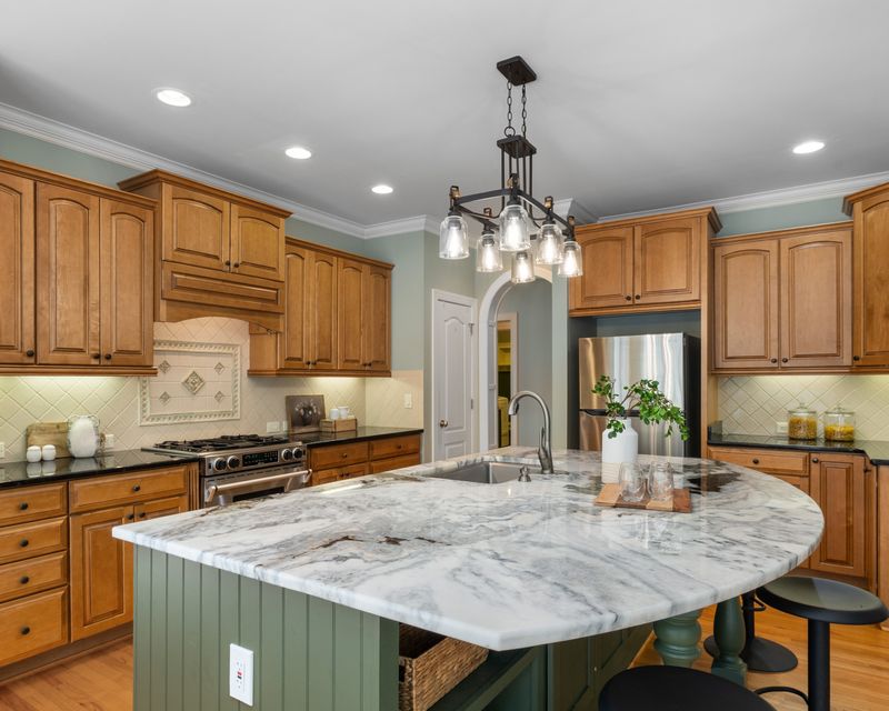 Interior with feature lighting and furnishing