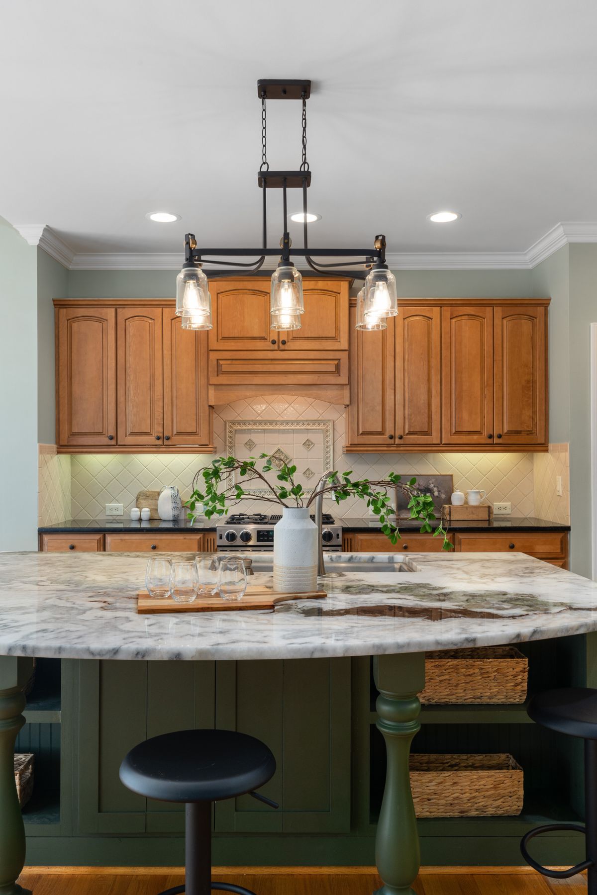Elegant Modern Kitchen with Marble Island